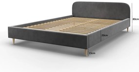 Čalúnená posteľ LOFT, 90x200, itaka 39 + rošt + penový matrac 14cm