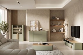 Konferenčný stolík Amilio 100 cm so zásuvkami - eukalyptus / dub baltic dune