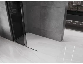Mexen Velar L, posuvná sprchová zástena Walk-in 100 x 200 cm, 8mm šedé sklo, grafit brúsený, 871-100-003-43-66