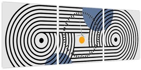 Obraz - Minimalistická abstrakcia N⁰3 (s hodinami) (90x30 cm)
