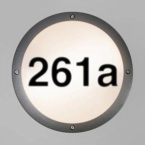 Vonkajšia nástenná lampa antracit s číslom domu IP54 - Glow