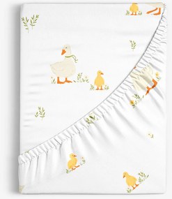 Goldea veľkonočná bavlnená napínacia plachta - kačice 140 x 200 cm