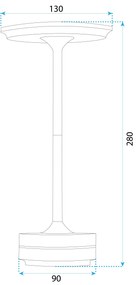 Toolight Toolight, nočná lampička, bezdrôtová, 5W, APP1373-T, šedá, OSW-08637