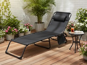 CH Skladacie záhradné lehátko Peny - čierna