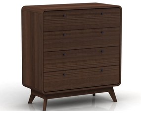 Tmavohnedá vysoká komoda v dekore orecha 80x88 cm Caitlin – Støraa