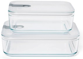 Multifunkčné sklené dózy s vekom, 2 ks