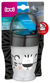 LOVI hrnček so slamkou JUNIOR 250 ml Black