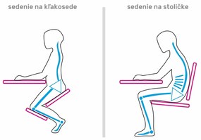 Ergonomická kľakačka na kolieskach Rufus - ružová / čierna