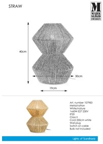 Markslöjd 107983 - Stolná lampa STRAW 1xE27/40W/230V