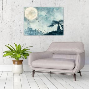 Sklenený obraz - Maľba splnu (70x50 cm)