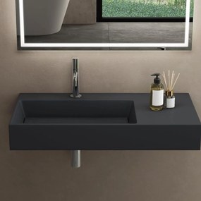 Rea Archi, umývadlo na dosku z konglomerátu 900x480x130 mm, ľavá verzia, šedá matná, REA-U4304