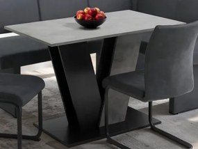 Jedálenský stôl Judith 110x70 cm, čierny/tmavý betón%