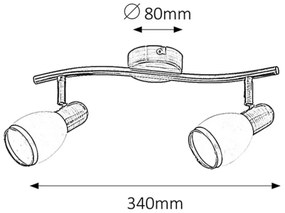 Rabalux 5971 - Bodové svietidlo ELITE 2xE14/40W