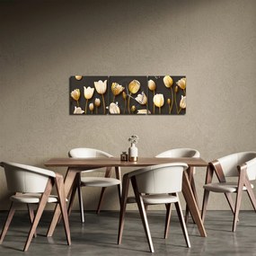 Obraz - Tulipány - abstraktné (s hodinami) (90x30 cm)