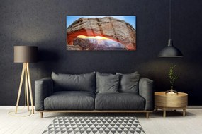 Skleneny obraz Skala slnko krajina 120x60 cm