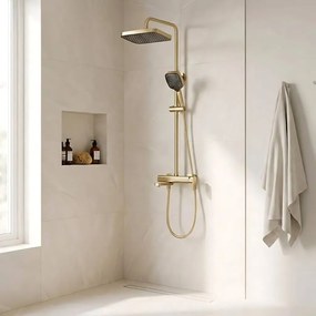 Rea Arlo, sprchový set s vaňovou výlevkou, zlatá matná, REA-P7441