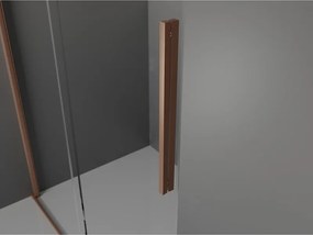 Mexen Velar L, sprchový kút s posuvnými dverami 120 x 70 cm, 8mm šedé sklo, medená matná, 871-120-070-33-65