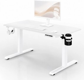 Elektrický stôl s nastaviteľnou výškou ergonomický biely,1200x600 mm: ARIA