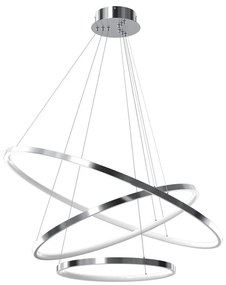 LED Luster na lanku ROTONDA LED/93W/230V lesklý chróm