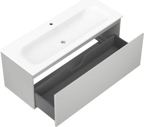 Mexen Orio, kúpeľňová skrinka 120 cm s umývadlom Vela, 1 zásuvka, šedá matná/biela matná, 91A10-12047-1-BF62-W23M01