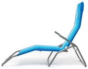 Happy Green Plážové ležadlo modrá, 142 x 60 x 96 cm