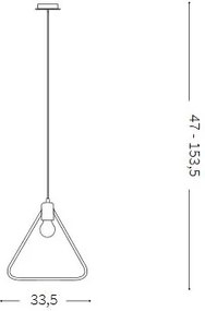 IDEAL LUX Závesný moderný luster na lanku ABC, trojuholník