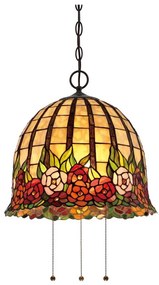 Quoizel QZ-ROSECLIFFE-P - Luster na reťazi Tiffany ROSECLIFFE 3xE27/100W/230V