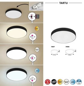 Rabalux LED vonkajšie stropné kruhové svietidlo TARTU 24W | 2500lm | 2800-6000K CCT | IP44 - čierna