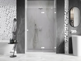 Mexen, Mexen Lunar pravé otočné sprchové dvere 140 cm, transparentné, biele - 834-140-000-20-00-P