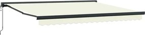 vidaXL Zvinovacia markíza, krémová, 4x3 m, tkanina a hliník