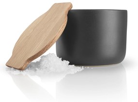 Eva Solo Kameninová dóza na soľ Black / Oak 400 ml