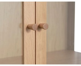 Vitrína z dubového dreva v prírodnej farbe 140x100 cm Elba – Unique Furniture