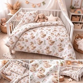Mušelínové obliečky Kačičky - Detský set 130x90cm + 65x45cm