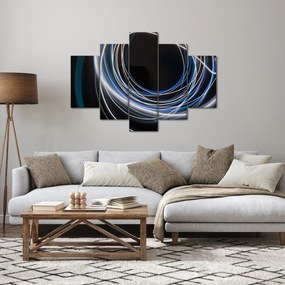 Obraz modrých liniek (150x105 cm)