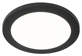 Stropné svietidlo čierne 22,5 cm okrúhle vrátane LED 3-stupňové stmievateľné - Steve