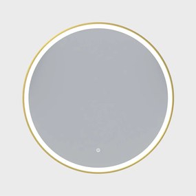 Erga Olivia, okrúhle LED zrkadlo 90cm, zlatý kovový rám, 2070 lm, 6500K, predné osvetlenie, ERG-V01-202-9090-GD