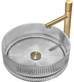 Mexen Eiva, sklenené umývadlo na dosku 39 × 39 cm, sivá, 24163966