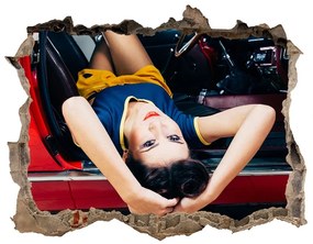 Fotoobraz díra na stěnu Žena v aute nd-k-75274635