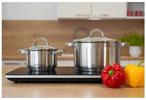 MEGAKOMBO Elektrický krájač BestBerg BBS-400 + 11dielna sada nerezových hrncov BestBerg BBSC-11 + Elektrický mlynček na mäso BestBerg BBM-2500