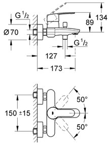 GROHE 33591002 - Vaňová batéria EUROSTYLE COSMOPOLITAN lesklý chróm