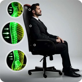 Otočná kancelárska stolička Sofotel 518B - čierna a hnedá