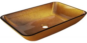 Mexen Megan, sklenené umývadlo na dosku, 56 x 36 cm, zlatá, 24135650