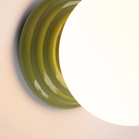 Nástenné svietidlo Zori, 1x biele sklenené tienidlo, gr