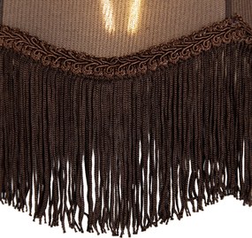 Hanglamp zwart met bruine kap en witte binnenkant 31,5cm 3-lichts - Cava