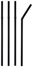 Biologicky rozložiteľné Bendy čierne slamky 20 cm / 7,8 inch