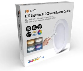 SOLIGHT LED osvetlenie s diaľkovým ovládačom Floco, 30W + 6W RGB, 2100lm, 40cm, CCT