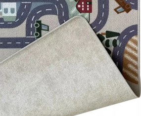 Vopi, AKCIA: 👣🛡️133x133 cm Detský kusový koberec Scanroad 39 - neúčtujeme odrezky z role - obšitý zo všetkých strán + protišmyková, šíře, viacfarebná, filc, detská izba