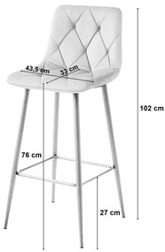 Set štyroch barových stoličiek NADO zamatové béžové (zlaté nohy) 4 ks