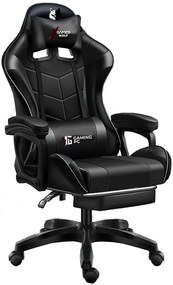 JAKS Herná stolička čierna eko koža FG02