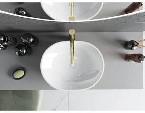 Mexen Viki, umývadlo na dosku 48x35x14 cm, biela-zlatá, 21054806